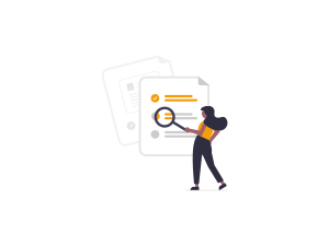 ilustración de persona buscando en un fichero