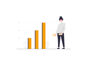 ilustración de persona trabajando con gráficas