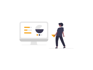 ilustración de persona trabajando con gráficas