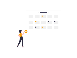 ilustración de persona organizando calendario