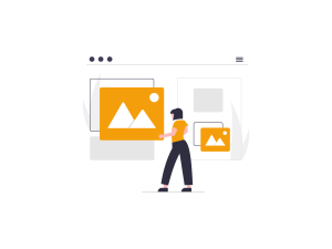 ilustración de persona administrando gráficos