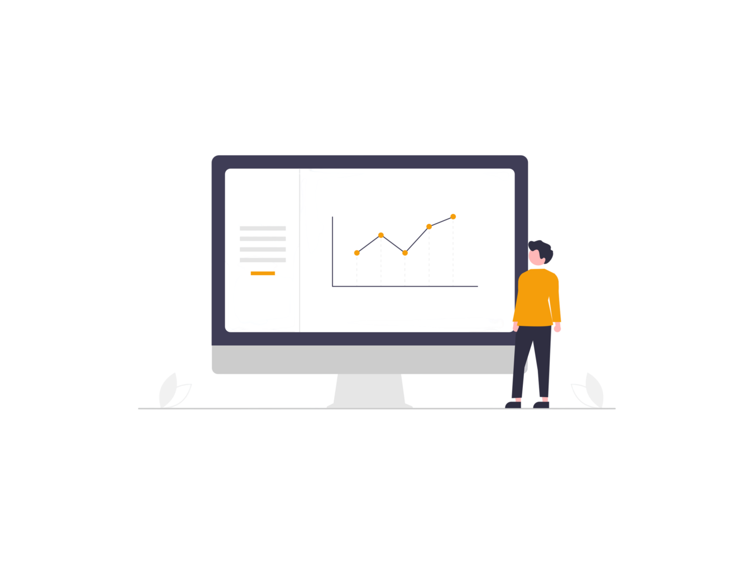 Illustration of a person showing a chart